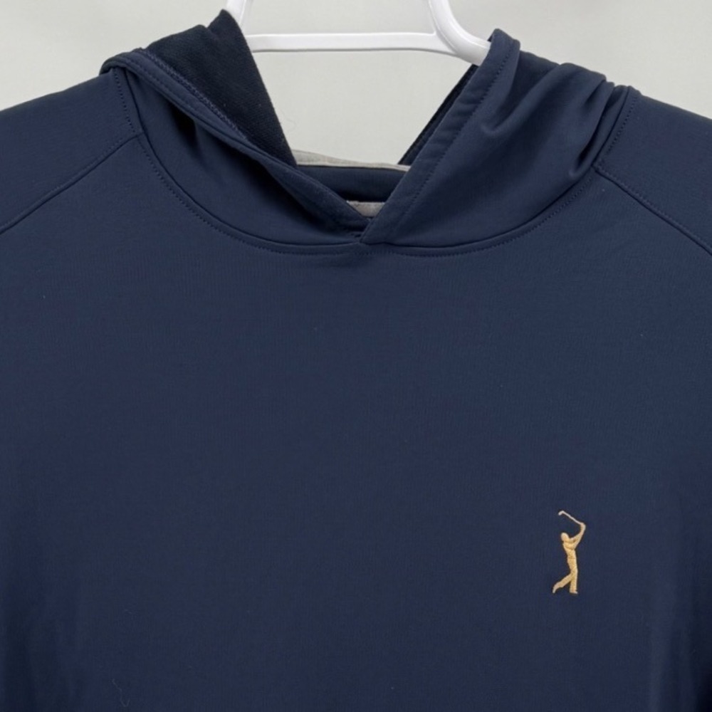 Peter Millar Crown Sport Mens XL Navy Blue Performance Golf Hoodie The Players